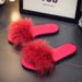 Spring Summer Bridesmaid Furry For Women New Red Slippers Wedding Bride Dressing Gown Matching Shoes_vogvips.com