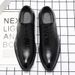 Suitable For All Seasons 2025 Spring New Business Casual Leather Men's Pointed Toe Lace-up Plaid Formal Wedding British Single Shoes_vogvips.com