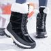 Lace up splash snow boots for women with thick velvet soles, warm winter anti slip high top Northeastern cotton shoes,_vogvips.com
