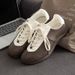 Men's Retro Lace-Up Soft-Soled Ballet Style German Training Shoes White Casual Sneakers Breathable NB61_vogvips.com