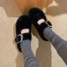 2026 Furry Fleece-Lined Warm Shoes For Women Autumn New Versatile Slip-On Casual Closed-Toe Slippers_vogvips.com