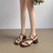Chunky-heeled Fairy-style Open-toe Sandals For Women, Paired With Skirts, 2025 Spring-summer New High-heeled Square-toed_vogvips.com