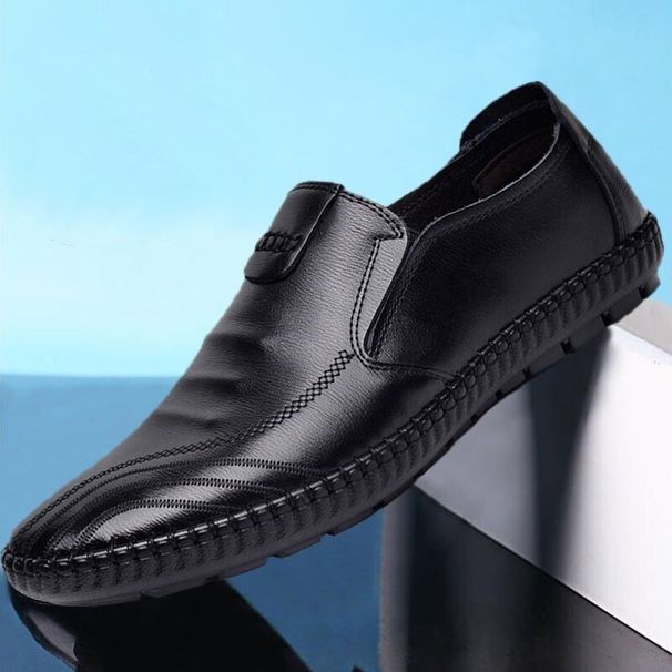 Euro Step Comfortable PU Slip-On Men's Casual Shoes Soft Sole Loafers_vogvips.com