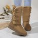 2024 Autumn Winter Long Tube For Women Fashion Sheepskin Thickened Fleece Lined Warm Shoes Thick Sole Snow Cotton Boots_vogvips.com