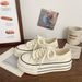 Women's Trendy Platform Canvas Shoes Cream Style Korean Niche Thin Big Toe White Student Shoes Spring Arrival_vogvips.com