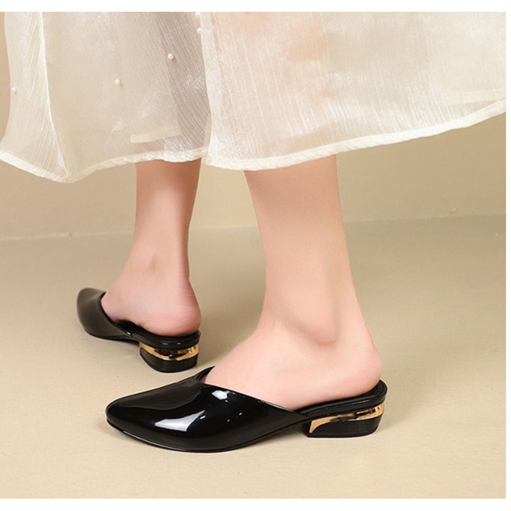 2026 New Pointed-Toe High-Heel For Women, Versatile Mary Jane Chunky Heel, Open-Back Shallow Fashionable Outdoor_vogvips.com