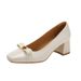 2026 Early Spring New Sweet Bow-tie Square-toed Chunky Heel High-heeled Women, Suitable For Pairing With Dresses, Can Be_vogvips.com