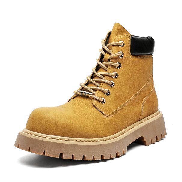 Martin Boots Men's Locomotive Tooling Boots Platform Zipper Outdoor Mountaineering Rhubarb Boots_vogvips.com