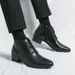 European Warm Series Genuine Pointed Toe For Men Korean Style Trendy British Martin Boots Red Hairstylist High Top Height Increasing Leather_vogvips.com