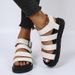 plus Size Women's Platform Sandals round Toe Leather Upper Roman Style One Strap Sandals_vogvips.com