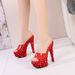 High Heel Sandals With Platform - Sexy Open Toe Roman Strappy Party Shoes For Nightclub And Evening Wear Roman Peep Toe Lady High Heeled Slippers_vogvips.com