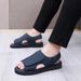 Men's Women's Diabetic Shoes Black Light Summer Breathable Anti-Slip Walking Sandal Adjustable Hook&Loop For Ladies_vogvips.com