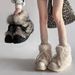 Women's Shoes Stylish And Comfortable Fluffy Snow Boots , New Autumn/winter Style, Non Slip, Fleece Lined, Thick Soled, Chunky Cotton Boots._vogvips.com