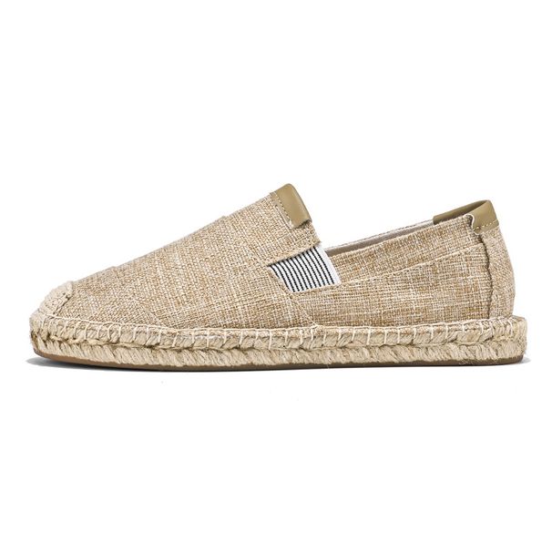 Men's Casual Linen Slip-on Breathable Canvas Men's Fisherman Shoes, Trendy Summer Old Beijing Cloth Shoes_vogvips.com