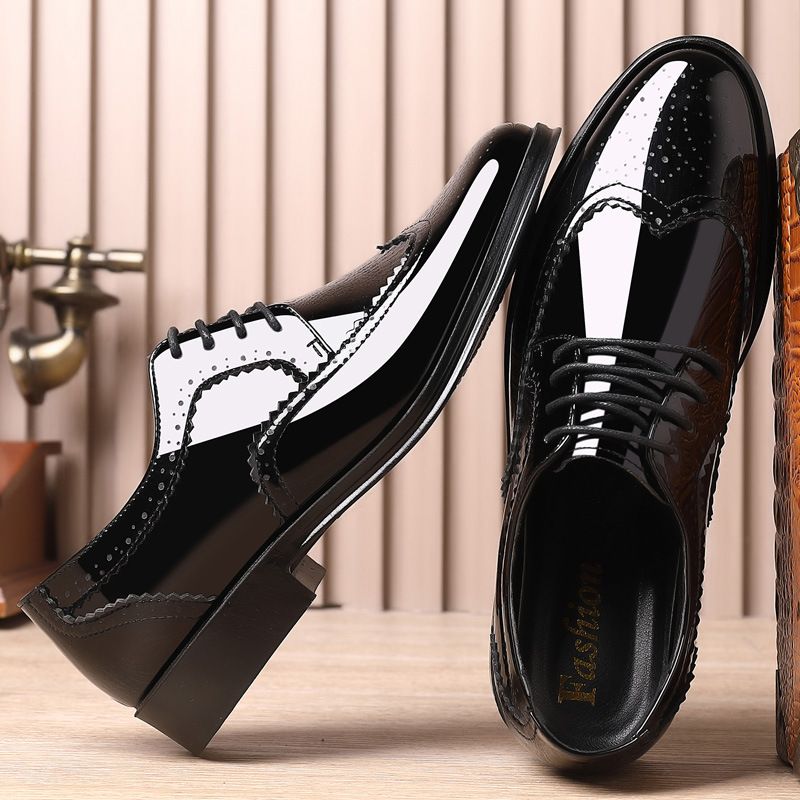 Spring And Autumn New Business Formal Trendy Pointed Small Leather Men's Versatile Youth Korean Edition Large Wedding_vogvips.com
