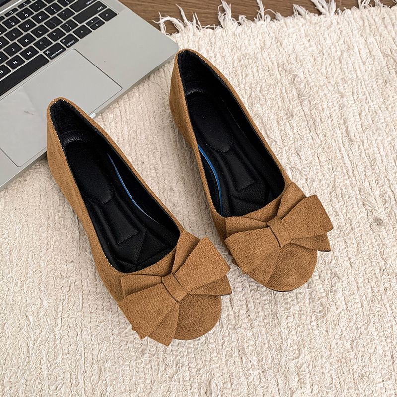 Women's Lightweight Slip-On Loafers With Bow Detail - Soft Rubber Sole For All-Day Comfort - Non-Slip Casual Flats (Black/Burgundy/Green/Blue/Gray)_vogvips.com