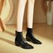 Pointed Toe Chunky Heel Short Boots For Women 2025 New Autumn Winter Women's Shoes French Soft Leather Mid-Heel Slim Boots Women's_vogvips.com