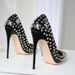 FRENCH SIZE STUDDED ANTI-WOLF SHOES PUMPS PUMPS, POINTED-TOE ULTRA-HIGH HEELS, STILETTO HEELS, SKY-HIGH PUNK STYLE 13CM_vogvips.com