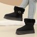 Faux Fur Winter Ankle Boots Women Fashion Buckle Anti Slip Platform Snow Boots Woman Plus Size Faux Suede Warm Short Boo_vogvips.com