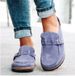Cross-Border New Sandals Round Toe Low Heel Casual Half Slippers Solid Color Size 43 Retro Women's Shoes_vogvips.com