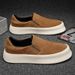 Fashion Men's Shoes Summer 2024 New Low-top All-match Nubuck Leather Sneakers Lightweight Slip-on Slip-on Shoes Fashionable Casual Shoes_vogvips.com