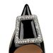 K Banquet High Thin Heels Lacquer Leather Shallow Mouth Pointed Side Hollow Metal Water Diamond Buckle Single_vogvips.com