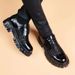 Hair Stylist Platform Summer Breathable Leather For Men Korean Style Business Casual Height Increasing Hollow Thick Sole_vogvips.com
