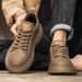 European Warm Series Men's Leather 2025 New Autumn Winter Fleece-Lined Warm Cotton Shoes British Martin Trendy Snow Work Short Boots_vogvips.com