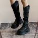 Women's Chunky Stacked Knee High Boots With Wrinkle Detail - Round Toe, Mid Heel, Waterproof & Slip-Resistant For Spring & Fall Long Knight Boots_vogvips.com