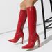 Women's Thigh-High Boots – Slimming Stone Grain Pointed Toe Boots (Stretchy & Heeled)_vogvips.com
