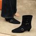 813-1 European And American Style Retro Design For Women Small Square Toe Belt Buckle Niche Fashion Mid-Calf Women's_vogvips.com