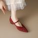 Sheepskin Version ~ Height-increasing Rivet Pointed-toe Summer Shallow Mary Jane High-heeled S, Large Size Women's_vogvips.com