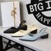Pointed Rear Strap Single Shoes Hollow Shallow Mouth Comfortable Thick Heel Shoes Middle Heel Side Empty Women's Shoes_vogvips.com