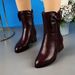 ShoeVault Genuine For Women, New Autumn And Winter Soft Leather Short Tube Mid-Calf Martin , Versatile Mid-Heel Fleece-Lined_vogvips.com