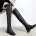 Wide-Leg Boots Velvet Knee-High Boots_vogvips.com