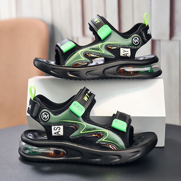 Kids' Shoes Boys Sandals Non Slip Soft Soled Children's Sports Sandals Summer New Genuine Leather Middle And Large Boys Beach Shoes_vogvips.com