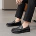 Business Casual Leather For Men, Handcrafted Stitched Flat Driving Slip-On Lazy All-Season Single S, Cowhide Men's_vogvips.com