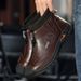 European Warm Series Autumn Winter 2025 Large Size Casual Mid-top Martin Boots With Cotton For Warmth Outdoor Korean Style Handmade Men's_vogvips.com