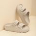 Kidmi New Summer Platform Women's Slippers Outdoor Double Buckle Embellished Sandals Non-slip Breathable Soft-soled_vogvips.com