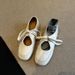 Lancui Version ~ Versatile White For Women, Hollow Lace-up Genuine Leather Single Shoes, Square Toe Flat Comfortable_vogvips.com
