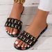 Women's Summer Flat Slippers Rhinestone Print Casual Beach Sandals Stylish Everyday Design_vogvips.com