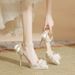 Women Heeled Pearl Ankle Strap Platform Pumps Elegant For Summer Prom Heels Shoes Of Basics Business Wedding Party_vogvips.com