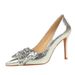 Pointed High Heels Stiletto Bow Shallow Mouth Burst Pattern High Heel Single Shoes Women_vogvips.com
