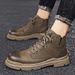 European Warm Series Men' Martin Winter Fleece-Lined Waterproof High-Top Caual Leather Shoe Britih Style Workwear Mid-Top Motorcycle_vogvips.com