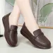 AIYUQI Female Flats Genuine Leather Spring Round Head Casual Large Size Women's Mom Shoes_vogvips.com