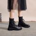 Genuine Soft Leather Martin Summer Thin 2024 New Thick Sole Women's Spring Autumn Single Black Short Boots_vogvips.com