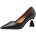 Chunky Single Shoes For Women 2024 New Spring Design Sense Niche Temperament Irregular Heel Shallow Mouth Pointed Toe_vogvips.com