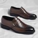 Men's Leather Low-top Slip-on Buckle Large Size Business Casual Trendy Shoes_vogvips.com