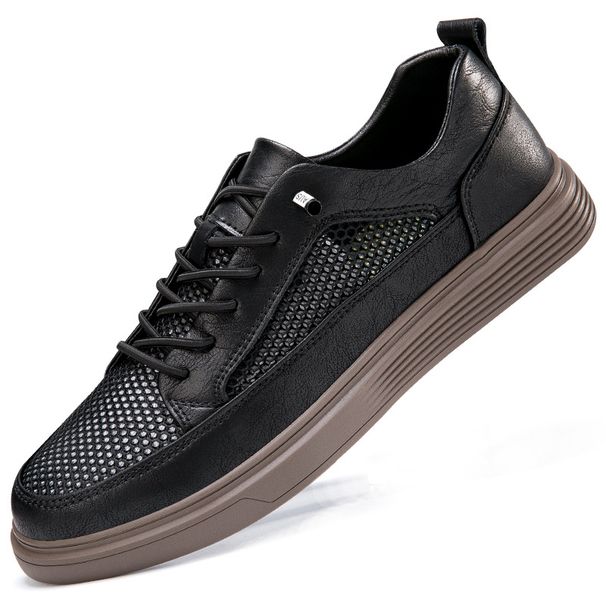 Men's Trendy Overalls Shoes Low-top Cowhide Surface Soft Leather Breathable Outdoor Casual Shoes Student Board Shoes_vogvips.com