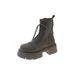 Knitted Martin For Women High Heels 2022 Autumn Winter New Thick Sole Chunky Heel Short Korean Style Lace-up Slim_vogvips.com
